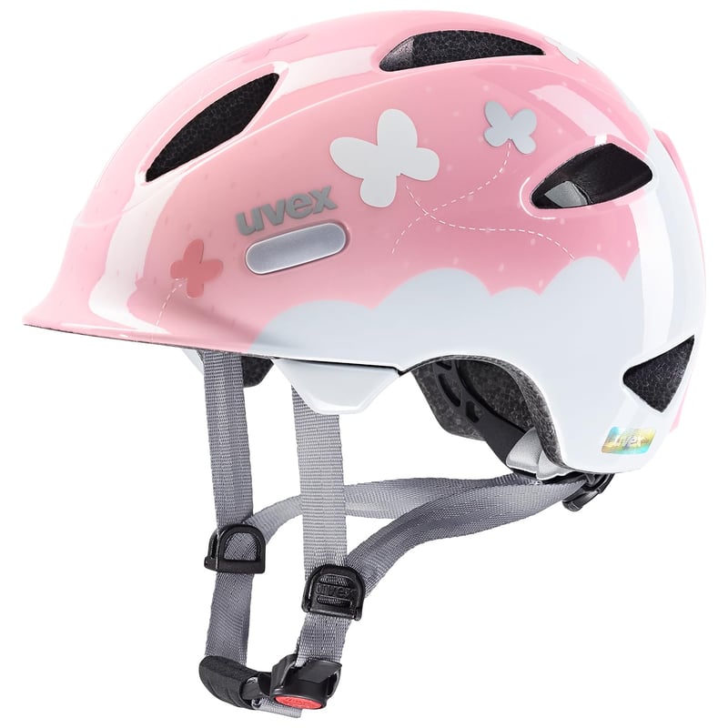 Cască de ciclism pentru copii Uvex OYO Style - Roz Fluture - 45-50 cm - Protecție ușoară cu mărime reglabilă