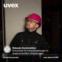 Ochranná prilba Uvex pheos B-WR 9772730 s vetracími otvormi – stavebná prilba s otočným kolieskom – s dlhým šiltom – ružová – 52 – 61 cm 7