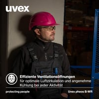 Ochranná prilba Uvex pheos B-WR 9772730 s vetracími otvormi – stavebná prilba s otočným kolieskom – s dlhým šiltom – ružová – 52 – 61 cm 6