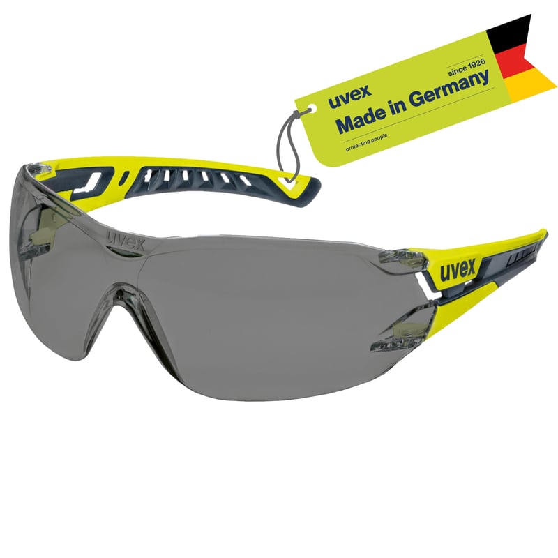 Ochelari de protecție premium Uvex pheos nxt - Anticeț, rezistenți la zgârieturi și la substanțe chimice - Antracit/Lime, lentile fumurii