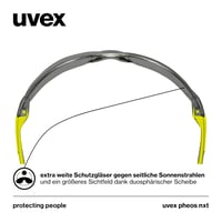 Ochelari de protecție premium Uvex pheos nxt - Anticeț, rezistenți la zgârieturi și la substanțe chimice - Antracit/Lime, lentile fumurii 5