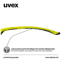 Ochelari de protecție premium Uvex pheos nxt - Anticeț, rezistenți la zgârieturi și la substanțe chimice - Antracit/Lime, lentile fumurii 7