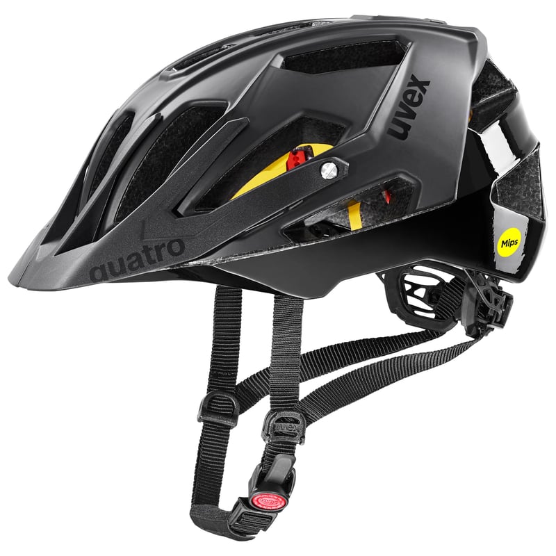 Cască de ciclism Uvex Quatro cc MIPS - Negru mat - 56-61 cm - Sistem MIPS - Căptușeală lavabilă - Cască MTB pentru bărbați și femei