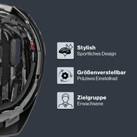 Cyklistická prilba na MTB Uvex Quatro – All Black – 56 – 61 cm – prateľné vnútro – nastaviteľná veľkosť – pánska a dámska 3