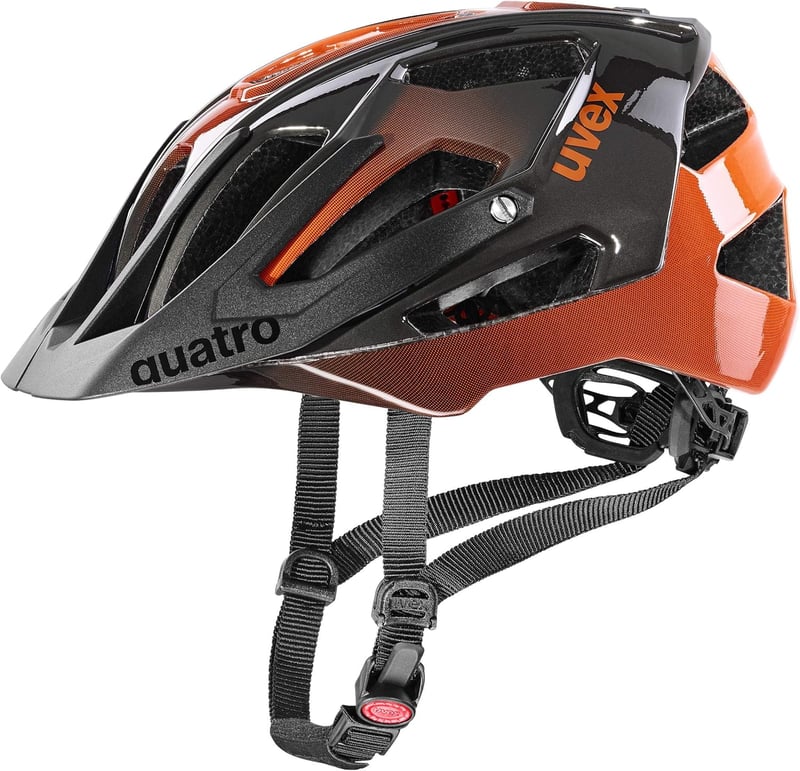 Uvex Quatro MTB kerékpáros sisak unisex méretezéssel és mosható belsővel - 52-57 cm, Titanium-Orange, Gen 1