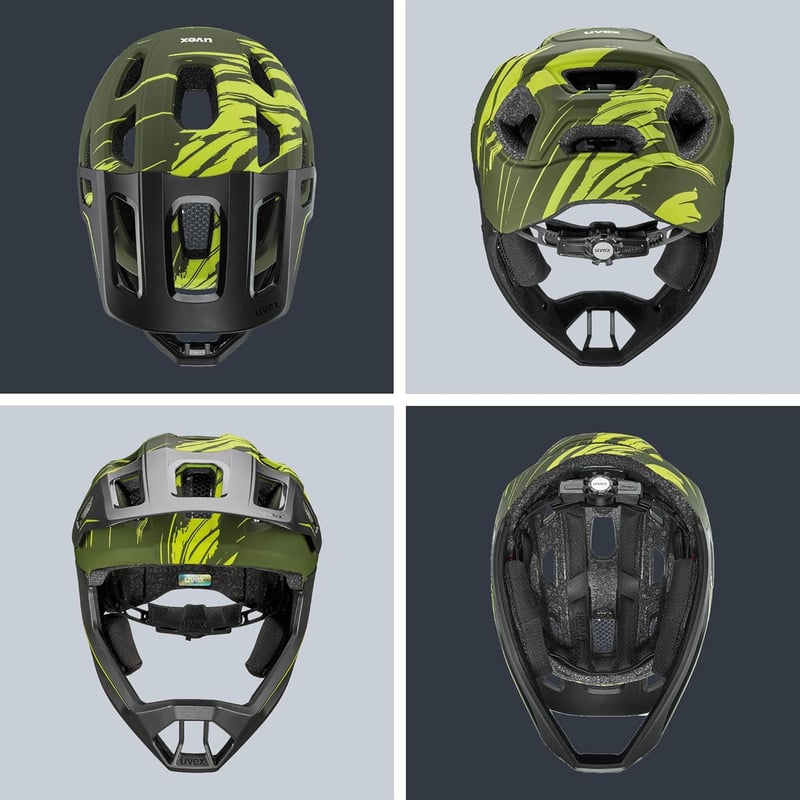 Uvex React Jr. Fullface gyerekkerékpár sisak 52-56 cm sötét oliva