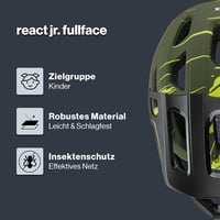 Uvex React Jr. Fullface gyerekkerékpár sisak 52-56 cm sötét oliva 2