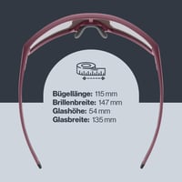 Unisex športové slnečné okuliare Uvex Skyryse - Burgundy Matt/Rose Mirror - UV ochrana - Priame odvetrávanie rámu - Jedna veľkosť 4