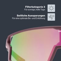 Unisex športové slnečné okuliare Uvex Skyryse - Burgundy Matt/Rose Mirror - UV ochrana - Priame odvetrávanie rámu - Jedna veľkosť 3