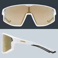 Ochelari de soare sport unisex Uvex Skyryse - Alb mat/Oglindă aurie - Protecție UV ridicată - Ventilație directă a ramei - Mărime unică 5
