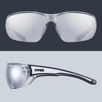 Športové okuliare Uvex Sportstyle 204 Unisex - čierno-biele/strieborné, 100% UV ochrana, pohodlné nosenie bez tlaku 5