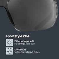 Športové okuliare Uvex Sportstyle 204 Unisex - Smoke/Smoke - 100% UV ochrana - Pohodlné nosenie bez otlakov a dokonalé držanie 2