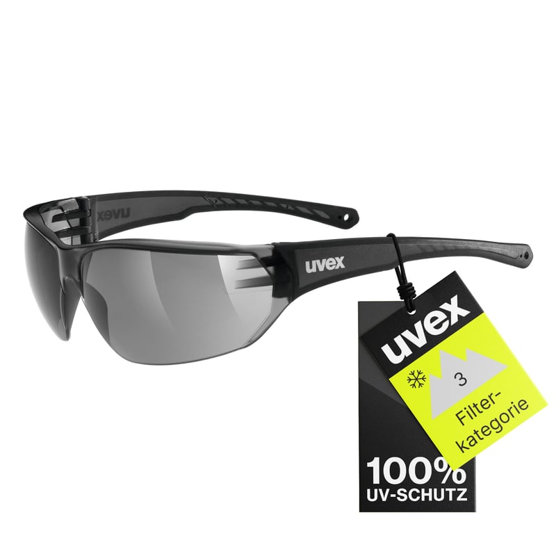 Športové okuliare Uvex Sportstyle 204 Unisex - Smoke/Smoke - 100% UV ochrana - Pohodlné nosenie bez otlakov a dokonalé držanie