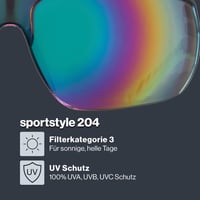 Športové slnečné okuliare Uvex Sportstyle 204 Unisex - čierno-zelené - 100 % UV ochrana - pohodlné a stabilné nosenie 2