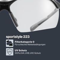 Športové okuliare Uvex Sportstyle 223 - Čierna-sivá/priehľadná - 100% UV ochrana - Unisex športové okuliare pre mužov a ženy 2