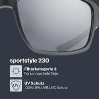 Športové okuliare Uvex Sportstyle 230 – čierna matná/strieborná – 100 % UVA, UVB, UVC ochrana – cyklistické a bežecké okuliare pre mužov a ženy 2