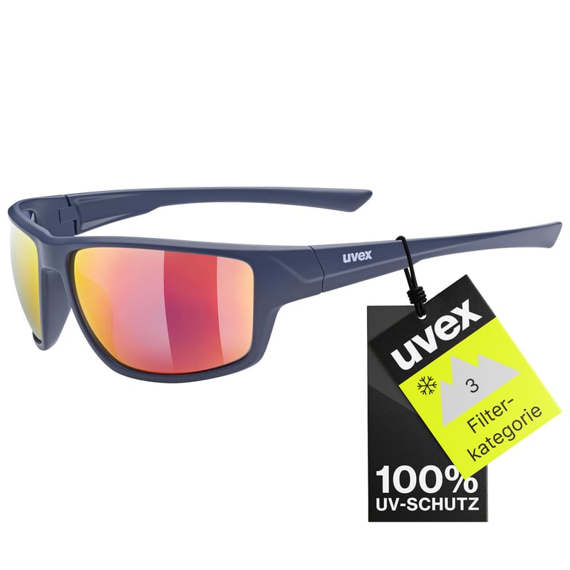 Unisex športové slnečné okuliare Uvex Sportstyle 230, 100% UV ochrana – matná modrá/zrkadlová červená