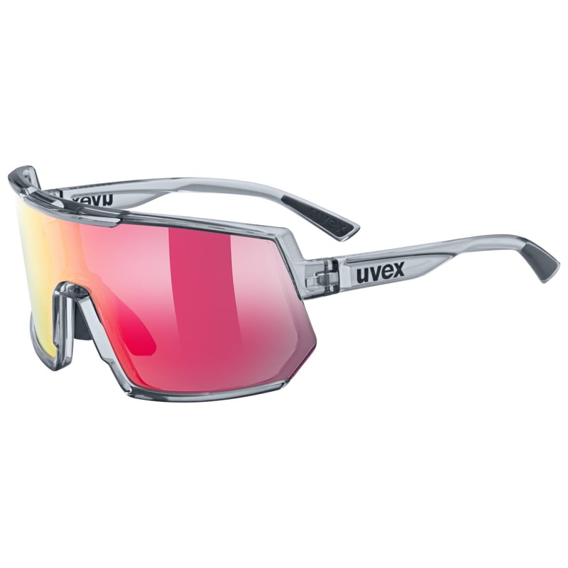 Ochelari sport Uvex Sportstyle 235 pentru bărbați și femei - Gri transparent - Protecție 100% UVA, UVB, UVC - Confortabili, fără puncte de presiune