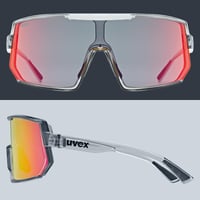 Ochelari sport Uvex Sportstyle 235 pentru bărbați și femei - Gri transparent - Protecție 100% UVA, UVB, UVC - Confortabili, fără puncte de presiune 5