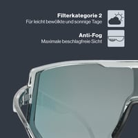 Ochelari sport Uvex Sportstyle 235 pentru bărbați și femei - Gri transparent - Protecție 100% UVA, UVB, UVC - Confortabili, fără puncte de presiune 3