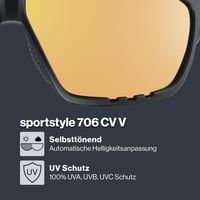 Unisex športové okuliare Uvex Sportstyle 706 CV VM – čierne matné/červené, s UV ochranou, 1 ks 2
