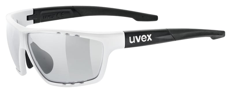 Ochelari sport fotocromatici Uvex Sportstyle 706 V pentru bărbați și femei - Anti-aburire - Alb-Negru Mat/Fumuriu