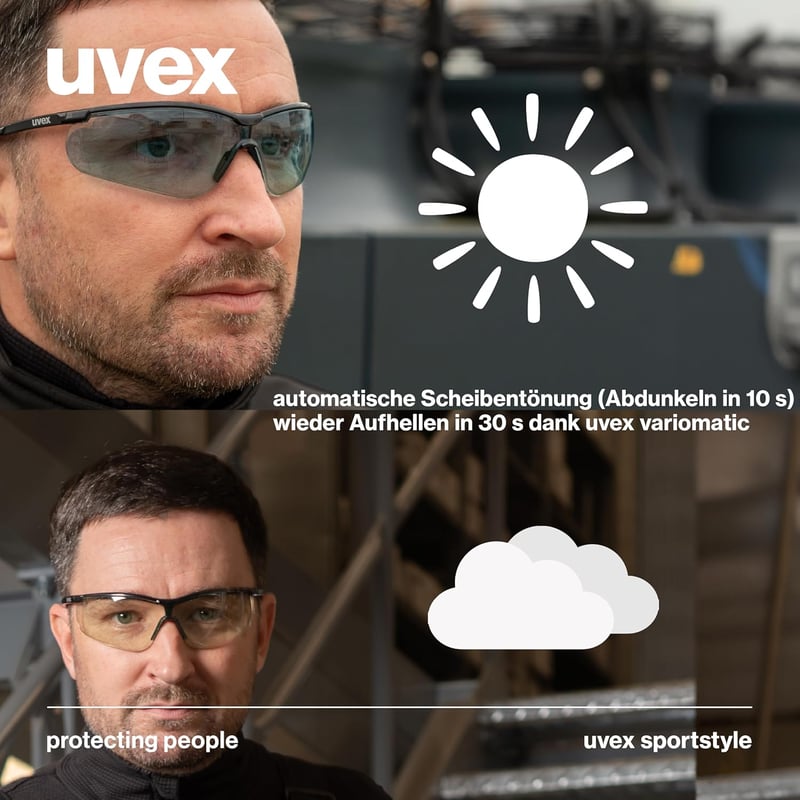 Uvex Sportstyle Variomatic napszemüveg önfényező lencsével UV400 fekete
