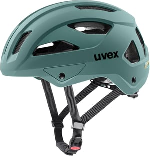 Uvex Stride biciklistička kaciga, mat kadulja zelena, opseg glave 59-61 cm, s mogućnošću nadogradnje LED svjetlom, individualno prilagodljiva veličina