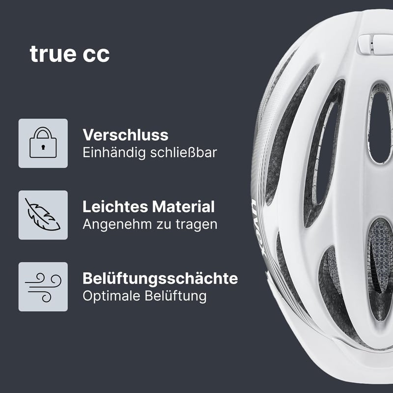 Uvex True CC női kerékpáros sisak fehér/szürke matt - 52-55 cm