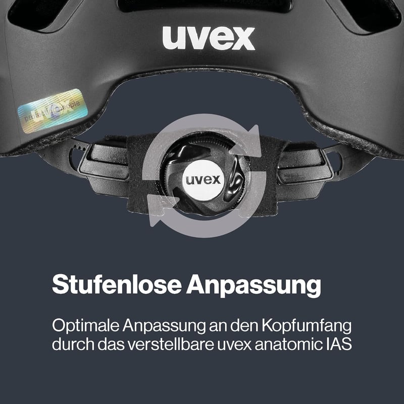 Uvex Urban Planet LED kerékpáros sisak LED világítással női és férfi - 54-58 cm, Gen. 2 UK, black matte