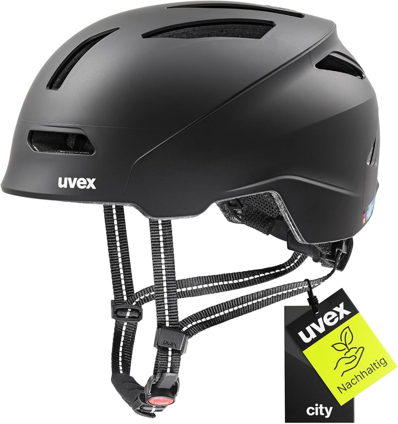 Uvex Urban Planet Város Kerékpáros Sisak Unisex Recycling Anyagból - 58-61 cm, Gen. 1, black matte