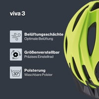 Cască de ciclism Uvex Viva 3 - Galben neon mat, circumferință cap 56-62 cm, cască de bicicletă unisex pentru adulți 2