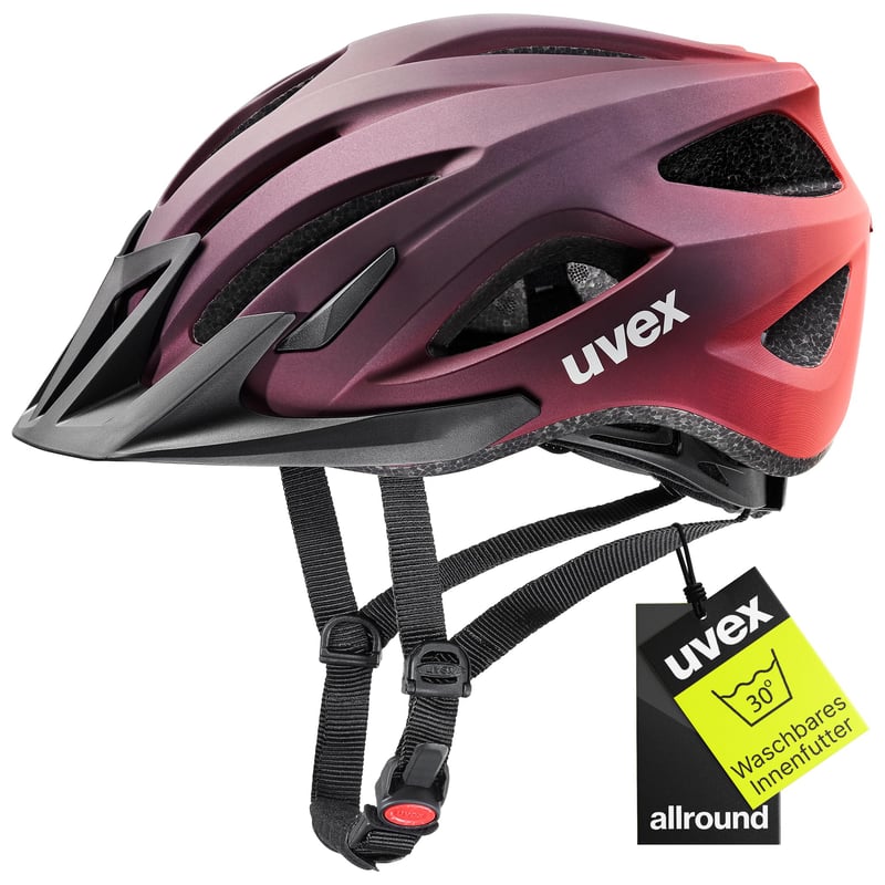 Cască de ciclism unisex Uvex Viva 3 - Plum/Grapefruit mat - 56-62 cm - Ușoară, interior lavabil, reglare personalizată a dimensiunii