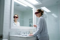 UVtech SLEEP-1 Okuliare s filtrom modrého a zeleného svetla, tmavočervené, 100 % blokovanie, úľava pri migréne, počítačové okuliare, unisex 6
