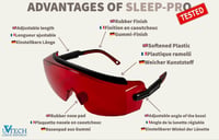 UVtech SLEEP-PRO Piros Számítógépes Szemüveg - 100% Kék és Zöld Fény Szűrő, UV Védelem, Unisex Gamer Szemüveg Digitális Képernyőkhöz 5