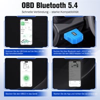 UWALK Bluetooth 5.4 OBD2 diagnosztikai adapter OBDII hibakód olvasó autóhoz iOS Android Windows kompatibilis 4