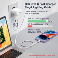 UWECAN 20W USB-C gyors töltő iPhone 14/13/12/11 kábellel 2