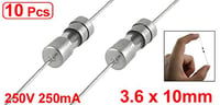 uxcell 10 db lassú kiolvadású üveg biztosíték elektronikához axiális 3,6 x 10 mm 250 V 250 mA 2