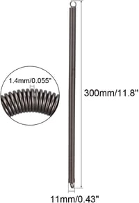 uxcell 2db Feszítőrugó 1,4mm Drót, 11mm Külső Átmérő, 300mm Hossz Acél 2