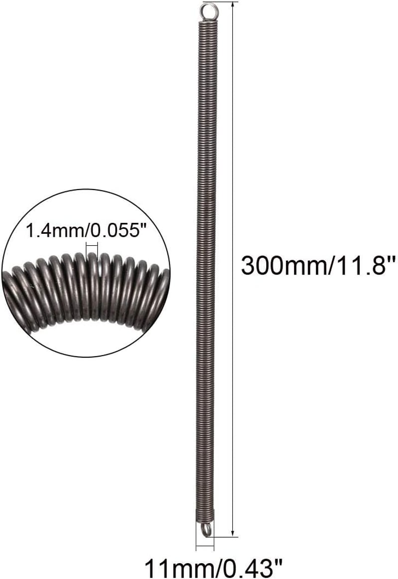 uxcell 2db Feszítőrugó 1,4mm Drót, 11mm Külső Átmérő, 300mm Hossz Acél