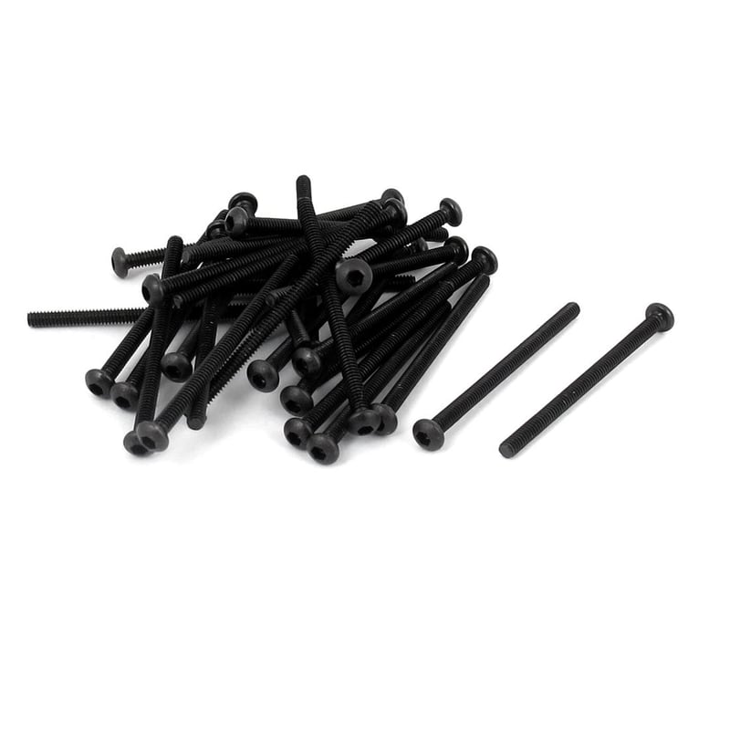 uxcell 30db M2x30mm 10.9 Ötvözött Acél Gombfejű Imbuszcsavar Szett