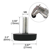 uxcell Vyrovnávacie nožičky na stôl, závit M6x15 mm, čierne, 8 ks, pre kancelársky stôl 2