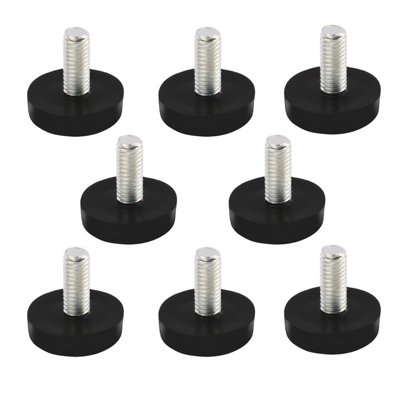uxcell Vyrovnávacie nožičky na stôl, závit M6x15 mm, čierne, 8 ks, pre kancelársky stôl