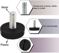 uxcell Asztal Láb Szintező M6x15mm Menet Fekete 8db Irodai Asztalhoz 4