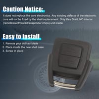 Husă cheie auto uxcell cu 2 butoane, carcasă telecomandă neagră 6