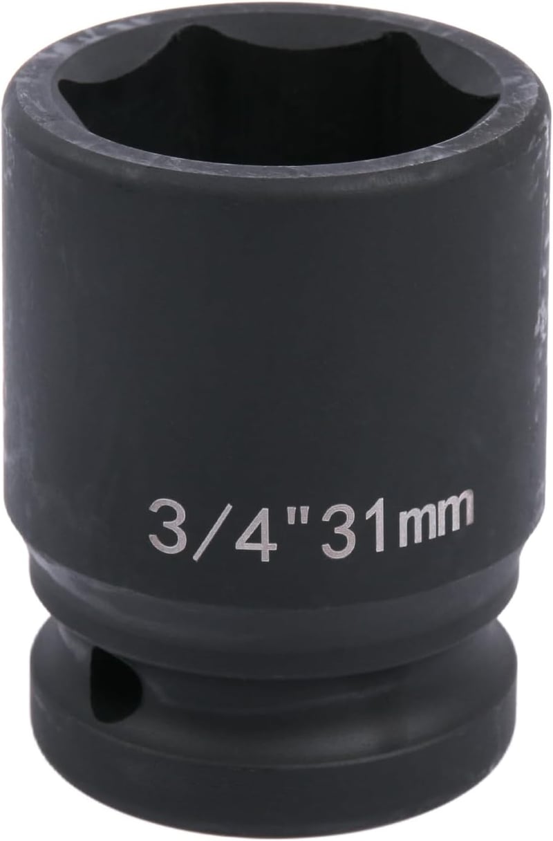 Cheie tubulară de impact de 3/4 inch Uxney, 31 mm hexagonală, din oțel crom-molibden, pentru uz industrial și mecanică auto