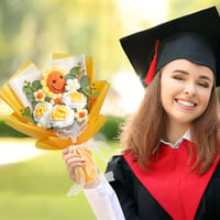 Buchet de Floarea-soarelui Croșetat UXORSN Decorațiune cu Flori Artificiale Lucrate Manual Buchet de Floarea-soarelui Zâmbitor 6