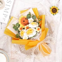 Buchet de Floarea-soarelui Croșetat UXORSN Decorațiune cu Flori Artificiale Lucrate Manual Buchet de Floarea-soarelui Zâmbitor 7