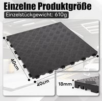 uyoyous 20 db Fekete Gumírozott Garázs Padlólap 40x40 cm Csúszásmentes 2