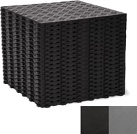 uyoyous 20 db Fekete Gumírozott Garázs Padlólap 40x40 cm Csúszásmentes 1